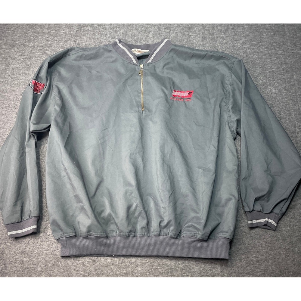 Vintage Akwa Windbreaker Mens‎ XL Gray Lightweight Workwear Made in USA Y2K